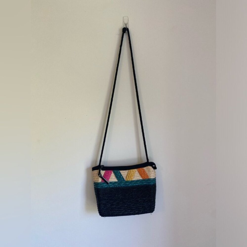 Vintage Liz Claiborne Colorful Straw Crossbody Bag 9.5"x7" - Picture 2 of 10